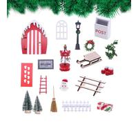 1:12 Scale Christmas Decoration - Christmas Door, Accessory Set | 21pcs Snow Dust That Can Be Opened, Bonita Creative Jug