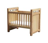 1:12 Scale Crib Toy Wooden Doll House Scenery Mini Dollhouse Single Bed