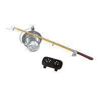 1:12 Scale Doll House Miniature Bucket + Fishing Rod + Bench Set
