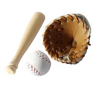 1:12 Scale Dollhouse Accessories 3PCS, Mini Baseball Set with Ball Gloves & Bat, DIY Miniature Decor for Dollhouse Decoration & Displays