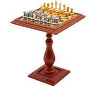 1/12 Scale Dollhouse Chess Set Detailed Alloy 1 12 Scale Dollhouse Furniture Chess Set DIY Decorative Accessories for Lovers Table Furniture