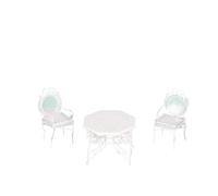 1/12 Scale Dollhouse Furniture, Pretend Play Simulation Toy for Kids, 3Pcs Mini Iron Octagonal Table & Chair Set