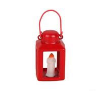 1:12 Scale Dollhouse Lantern Wrought Iron for mini Candle Light(red) | 1:12 scale for perfect fit, wrought iron frame, realistic wax candle, black white red options, cottage decor