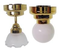 1:12 Scale Dollhouse Lights, 2PCS Battery Operated LED Miniature Ceiling Lamps with ON/Off Switch
