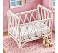 1:12 Scale Dollhouse Metal Crib with Bedding Bedroom Furniture Decor