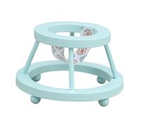 1/12 Scale Dollhouse Miniature Baby Walker Wooden Doll Stroller Prop for Dollhouse Furniture Micro Scene Room Decor- Blue
