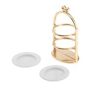 1/12 Scale Dollhouse Miniature Golden Dessert Fruit Cake Rack Display Stand