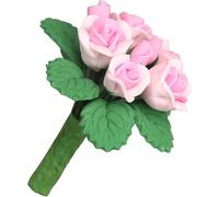 1:12 Scale Dollhouse Miniature Resin Roses, Artificial Mini Flowers for Crafts Decoration, Dollhouse Accessories, 1.4 Inch (Pink)