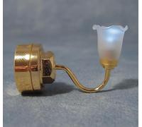 1:12 Scale Dollhouse Single Mini Wall Light LED Tulip Shape Lamp with 3V Battery Power Metal Base for Dollhouse Interior Decoration