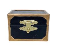 1:12 Scale Dollhouse Treasure Chest Miniature - Wooden Storage Box for Doll House Decor (2.1x1.4x1.5 inch)