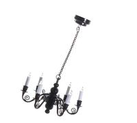 1/12 Scale Dollhouses 6 Head Chandelier European Styls Hanging Lamp LED Ceiling Light For Model Project Scene Display Dollhouses Decors