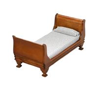 1/12 Scale Dollhouses Single Bed Model Furniture Scene Display Accessory for 15cm Dolls Victorian Vintage Styles Bed Wood Miniature