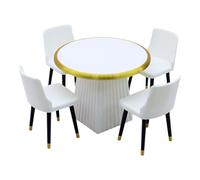 1/12 Scale Dollhouses Tiny Table And Chairs 5 Piece Set Realistic Design Safe For Children Easy Assemble Miniature Collection