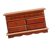 1/12 Scale Dollhouses Wooden Dresser With Multiple Drawers Miniature Furniture Storage Cabinet Miniature Dresser With Drawers