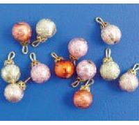 1:12 Scale Dolls House Miniatures 12 Christmas Baubles D942