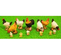 1:12 Scale Dolls House Miniatures 13 Assorted Chickens DA017 by STREETS AHEAD