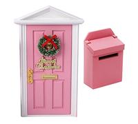 1/12 Scale Door Mailbox Christmas Wreath Tree Miniature For Doll House Furniture Accessories Fairy Garden Decoration Doorknob