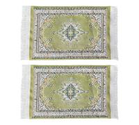1/12 Scale Ethnic Woven Rug Soft Fabric Carpet with Fringe for Doll House Accessories Miniature Living Room Decoration Doll House Carpet