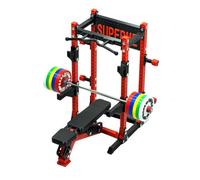 1/12 Scale Interactive Mini Gym Equipment Set With Barbell, Bench Press And Squat Rack, For Fitness Lovers, Model Collectors