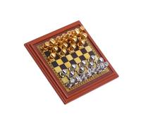 1/12 Scale Metal Chess Game For Miniature Collections And Displays For Home Or Office Display Miniature Chess Board Dollhouses Accessories
