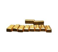 1/12 Scale Metallic Gold Brick Miniatures Set Crafted In Detailed Alloy For Model Train Scene Luxury Dollhouses Decoration Accessories