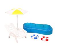 1/12 Scale Miniature Beach Chair And Swim Rings Set Great For Creative Role Playing Game Dollhouses Poolside Scene Display Miniature Furniture Set