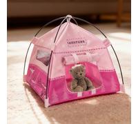 1:12 Scale Miniature Camping Ten, Miniature Scene Accessories Photography Props Toys, Handmade Mini Tent for Photography Props Christmas Birthday Gift Decor (Pink 1pcs)