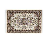 1:12 Scale Miniature Carpet, Silk Thread Dollhouse Rug 16x10cm (6.3x3.9in), Victorian Style Elegant Decoration with Tassels for Living Room Scene, Miniature Accessories for Doll House