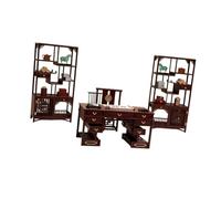 1:12 Scale Miniature Chinese Chair Set - Handcrafted Wooden Dollhouse Furniture for DIY Projects & Decor- Style D