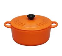1:12 Scale Miniature Dollhouse Orange Pot with Lid, Handcrafted Alloy Kitchen Accessory, Pretend Play Toy for Dollhouse and Mini Houses Accessories