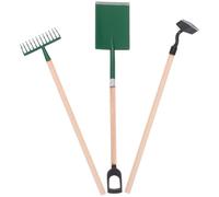 1:12 Scale Miniature Gardening Tools Set, Metal Spade Rake Hoe for Kids Pretend Play, Dollhouse Accessories, Lightweight Diy Craft Decoration