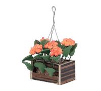 1:12 Scale Miniature Hanging Flower Basket, High Simulation Dollhouse Hanging Plant Pot Decoration Tiny Flower Model Hang Plant Fairy Garden Dollhouse Accessories