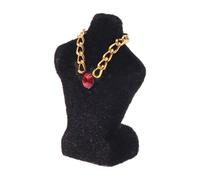 1/12 Scale Miniature Jewelry Display Mannequin Model Doll House Accessories with Flocking and Detachable Necklace Dollhouse Accessories