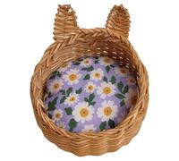 1/12 Scale Miniature Pet Bed For Dollhouses Collectors Dog Bed Punnet Dollhouses Accessory Small Woven Basket Miniature
