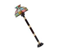 1/12 Scale Miniature Retro Floor Lamp For Dollhouses Decors Metal And Glass Craftsmanship Colored Lighting Accessories Retro For Scene Stained Glass Floor Accessories Battery Powered
