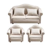 1:12 Scale Miniature Sofa Set for Dollhouses Detailed Craft Defects Adds Miniature Living Room Comfortable Dollhouse Furniture