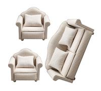 1:12 Scale Miniature Sofa Set For Dollhouses Detailed Craftsmanships Adds To Miniature Living Space