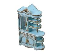 1: 12 Scale Miniature Victorian Doll House Screen Cabinet with LED Light and Functional Drawers for Display Miniature European Doll House Furniture