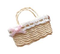 1/12 Scale Miniature Woven Basket For Dollhouses Collectors Wickerwork Punnet Dollhouses Accessory Small Woven Basket Collectible Furniture