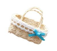 1/12 Scale Miniature Woven Basket For Dollhouses Collectors Wickerwork Punnet Dollhouses Accessory Small Woven Basket Realistic Miniature