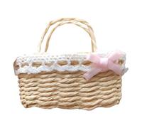 1/12 Scale Miniature Woven Basket For Dollhouses Collectors Wickerwork Punnet Dollhouses Accessory Small Woven Basket Realistic Miniature