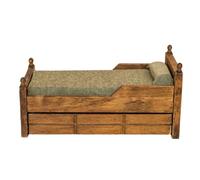 1:12 Scale Modern Wooden Bedroom Set Miniature Dollhouse Furniture Removable Cotton Pillow and Storage Drawer Tested Kids Craft Furniture