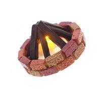 1/12 Scale Realistic Campfire LED Flame Light for Doll House | Realistic Flickering Flame for Doll House Scenes with Warm LED Light with Power Safe for Kids