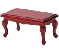 1:12 Scale Red Wooden Classic Coffee Table, Miniature Dollhouse Furniture Decor Accessories, 9.1x4.4x14.2 cm