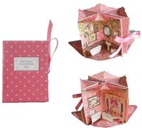 1:12 Scale Tiny Book Houses, Foldable Miniature Book Decor with Hidden Diorama Inside, Handmade Realistic Tiny Books for Dollhouses and Bookshelf, Mini Dollhouse Accessories (pink)