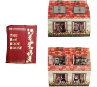 1:12 Scale Tiny Book Houses, Foldable Miniature Book Decor with Hidden Diorama Inside, Handmade Realistic Tiny Books for Dollhouses and Bookshelf, Mini Dollhouse Accessories (red)