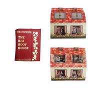 1:12 Scale Tiny Book Houses, Foldable Miniature Book Decor with Hidden Diorama Inside, Handmade Realistic Tiny Books for Dollhouses & Bookshelf, Mini Dollhouse Accessories & Collectibles (Red)