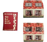 1:12 Scale Tiny Book Houses - Foldable Miniature Book Decor with Hidden Diorama Inside, Handmade Tiny Books for Dollhouses & Bookshelf, Gift for Friends and Book Lovers (Red)