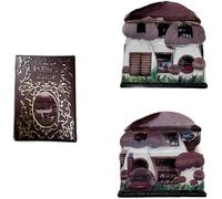 1:12 Scale Tiny Book Houses - Foldable Miniature Book Decor with Hidden Diorama Inside, Handmade Tiny Books for Dollhouses & Bookshelf, Gift for Friends and Book Lovers (Black)