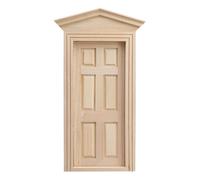 1: 12 Scale Vintage Classical Barn Door Model for Dollhouses Bathroom Scene Setup Decorative Dislay Doll Accessories Wooden Door